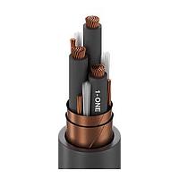 Belden 29535 0101300 Multi-Conductor Cables Belden Basics VFD, 3 Conductor 500MCM (37x.1162") Bare Copper XLPE Insulation M4 Color Code + 2AWG Symmetrical Segmented Ground (3 of 6AWG) Bare Copper Stranded, Overall Dual Copper Tapes Helically Applied Shield, Black PVC Outer Jacket, 2000V TC-ER