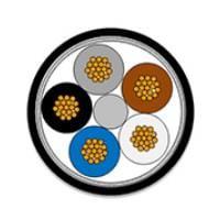 Molex / Flamar 155241-0025 (5 Meters) Multi-Conductor Cables 5Ckt 22AWG TPE BK