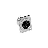Amphenol Audio AC3MDZ-AU Connectors 3 Pole XLR Male Chassis Mount D Type Gold Plated Stamped Contacts Nickel Finish