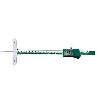 INSIZE 1148-100SEWL Electronic Depth Gage with Round Depth Bar (0-100mm/0.01 mm, 0-4"/0.0005")