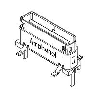 Amphenol Commercial Products G14A42221512AHR Connectors OCulink, Receptacle, 0.5mm pitch, 4X, Vertical SMT, Shell leg dip type 2.1mm and post 1.6mm with hold down, 30U" gold plating, LCP, black, T&R packing