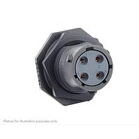 Eaton Souriau-Sunbank UTSX712D4S32 Receptacles Jam nut receptacle & hold down clips,without backshell, with 4 female PCB contacts, IP68/69K in unmated conditions