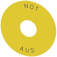 SIEMENS 3SU19000BB310AS0 Backing Plate BACKING PLATE, YLW, O.D. 75MM, NOT-AUS