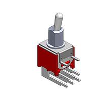 Mountain Switch 108-2MD1T2B2M6QE-EVX Toggle Switch DPDT ON-ON RT ANG PC