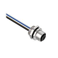 Banner Engineering BR-M12F4F9-0.5 Sensor Cables / Actuator Cables Receptacle 4-pin Female; 4x22 PVC 0.5 m Length; Front Mount PG9 w/ Locknut