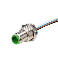 Murrelektronik 7000-17165-9730050 Connectors M12 MALE FLANGE PLUG A CODED REAR MOUNT, PP-wires 8x0,25 0.5m