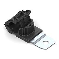 HellermannTyton 151-01946 Ratchet Clamp Ratchet P-Clamp, 0.52 - 0.77" Bundle Dia, 180  Short, 0.51" Hole Dia, PA66HIRHSUV/SS304, Black, 280/ctn