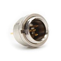 Io Audio Technologies IO-TXLR4-M-PV XLR Connectors 4-Pin Tiny XLR Chassis Connector w/Slotted Round Nut, Vertical PCB Mount, Male