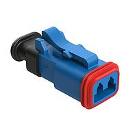 Amphenol SINE Systems AT06-2S-SR01BLU Plug 2 Position, Plug, Socket, SR01 Strain Relief (Standard Seal), Blue Body