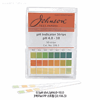Johnson Test Papers J2.106.3C Comparator pH4-10, 3Pad Strip 100Strip