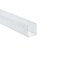 HellermannTyton 181-00233 Slotted Wall Wiring Duct High Density Slotted Wall Wiring Duct, 2.5" x 3", Non- Adhesive, PVC, White, 30ft/Box