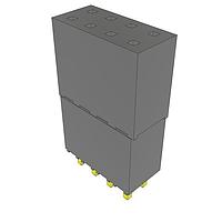 Samtec ESQ-104-33-G-D Sockets Elevated Socket Strip, 0.100" Pitch