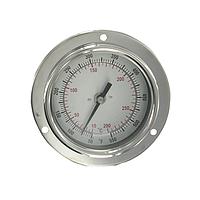 Dwyer BTPM29010D 3" Panel Mount Bimetal Thermometer with Glass Lens for HVAC & More (93 °C, 1/4 in, NPT Male, 9 in)