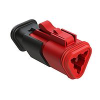 Amphenol SINE Systems AT06-3S-SR02RED Plug 3 Position, Plug, Socket, SR02 Strain Relief (Reduced Diameter Seal), Red Body