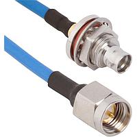 Amphenol SV Microwave 7012-1087 RF Cable Assemblies SMP M QB Blkhd-SMA M for .085 Cbl OAL 12"