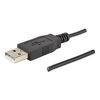 Same Sky (formerly CUI Devices) CBLT-UA-BC-1 USB 2.0 USB Cable, Type A Plug to Blunt Cut, USB 2.0, 28 AWG, 1 m, Black, TPE