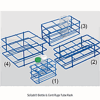 SciLab SL.Rac7008 Rack, Epoxy-coated, 4×Φ97 mm hole, for 500ml Bottles, 210×205×h100 mm