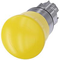 SIEMENS 3SU10501HB300AA0 Mushroom PUSHBUTTON, TWIST RELEASE YEL, MH   40MM