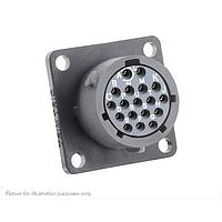 Eaton Souriau-Sunbank UTSX014E18SY Receptacles Square flange receptacle, without backshell, with 18 female solder contacts, IP68/69K in unmated conditions, keying Y