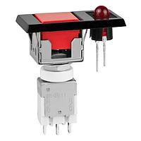 NKK Switches EB2011-C-J22AC Light Touch Switches ON(ON) RED CAP BLK BZL RED LED SNAP-IN