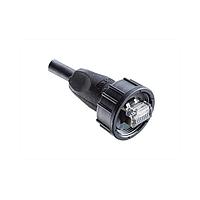 Amphenol LTW RCP-5SBMMM-SLM7B20 Cat 5e RJ, Middle Size, Plastic, 1.5A, Cat 5e, Straight, Screw Thread, Overmolded, Length 20000mm, IP67 Mated