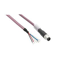 SCHNEIDER TCSXCNDFNX1V Ethernet Cables / Networking Cables CABLE,STRAIGHT,M8-4P, FEMALE-WIRE, 1M