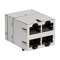 Bel Magnetic Solutions 0833-2X2R-AS-F Magnetic Jack MagJack 10/100BaseT PoE, 2X2, No LED