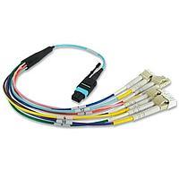 Timbercon F500-000669-001 Fiber Optic Cable Assemblies MT OM4 Breakout Cable to 4 duplex LC connectors, 1 meter length, Timbercon Mold Transition