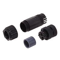 Amphenol LTW MSSP-04BFFB-SL7002 Straight M12 Circular Metric Connector, S Code, Plastic, 12A, 04 pins, Female Connector, Female Contact, Straight, Screw Thread, Screw-in, Field Installable, F8.0 - F10.0mm, IP67 Mated