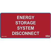 HellermannTyton 596-01041 Labels Solar Label, ENERGY STORAGE SYSTEM DISCONNECT LABEL, 4.0" X 2.0", VL, Red, 10/pkg