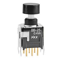 NKK Switches BB25AB-HA Sealed ON-(ON) .295 BLK CAP STRT BRKT PC .4VA