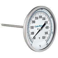 Cole parmer EW-90590-62 Industrial Bimetal Thermometer (10~290°C; 6”Stem; 5"Dial)