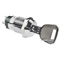 NKK Switches CKL12BFW01-024 Keylock Switches 19MM ON-ON RMVE 1POS FLAT KEY#024 3A LUG