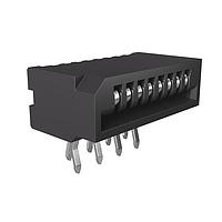 Amphenol FCI HLW8R-2C7LF Board Mount 1.00mm Flex Connectors, HLW-R series, 8 Position, Side Entry Non-ZIF Connector, 1mm (0.039inch) Pitch, Kinked Terminal.