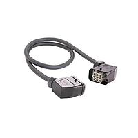 HARTING 20871453002200 Heavy Duty Power Connectors Han Q8/0 Power Cable Assembly, Single Lever Metal Hoods, Angled Entry, Male/Female Double Ended, UL2237 Listed, 2.0m