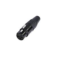 REAN RC3F-BAG-D Connectors 3P FEM XLR CBL CONN BLACK/SILVER- BULK