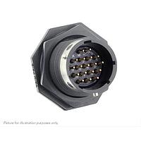 Eaton Souriau-Sunbank UTGX714D18PX Receptacles Jam nut receptacle, without backshell, with 18 male PCB contacts, IP68/69K in unmated conditions, keying X