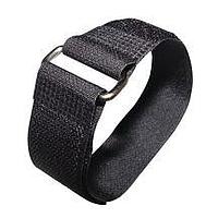 Essentra Components RKWDM-32-24-BK Hook and Loop Ties Cinch Strap w/ metal ring, Hook & Loop, Black