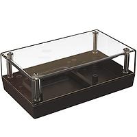 Serpac 152RCAC,AL Plastic Clear Top Desktop Enclosure with Access Compartment, 5.62x3.25x2.00in.