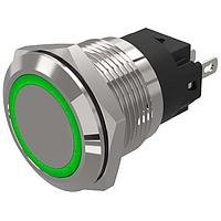 EAO 82-5551.0134 Anti-Vandal 82-5551.0134.indicator.-.19 mm.aluminium natural.flush/flat.ring.green.24 V.soldering terminal