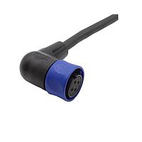 Bulgin PXP4002/015/04S Sensor Cables / Actuator Cables Pre-wired Flex Cable Connector - Right Angle - 15m - 4 Contacts - Socket
