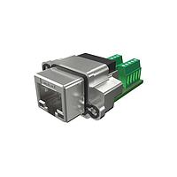 Amphenol Commercial Products MRJR598001 Modular Harsh RJ45, IP67, Panel Mount, Right Angle, with PCB and Terminal Blocks on the PCB, No LEDs, Unified Thread