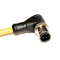 Mueller C4B10M002 Sensor Cables / Actuator Cables UL Listed, M12 Cordset, 4-Position Male Right Angle to Open End, 22 AWG, 2M