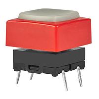 NKK Switches JB15KP-4HC Tactile Switches OFF(ON) GRAY BUTTON RED FRAME STRGHT PC