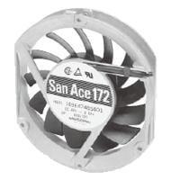 Sanyo Denki 109E4748M402 Axial DC Axial Fan, 172x147x25mm Round/Sidecut, 48VDC, Ribless