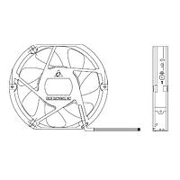 Delta Electronics, Inc. AFB1548VH-CD8G Tubeaxial Fan, 172x150x25mm, 48VDC, 305CFM, Ball, Lock Rotor, Tach/PWM, IP56/Salt Fog