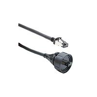 Bulgin PX0857/5M00 Patch Cord Cat 8 IP68 RJ45 Buccaneer to Shielded RJ47, 5m