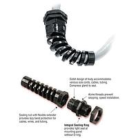 Heyco M4396 Cord Grips FLEX RLTCG M12 BLK w/ M9130