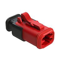 Amphenol SINE Systems AT06-4S-SR01RED Plug 4 Position, Plug, Socket, SR01 Strain Relief (Standard Seal), Red Body