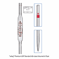 WITEG WI.3535500USP Pipet, Volumetric, USP, 50.0㎖ , ±0.05㎖, Red